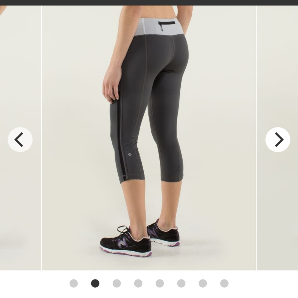 Lululemon-Race with Grace Crops-Soot Light-Sz 8-NW